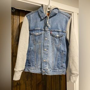 Levi’s Men’s Hybrid Hoodie V trucker jacket - blue